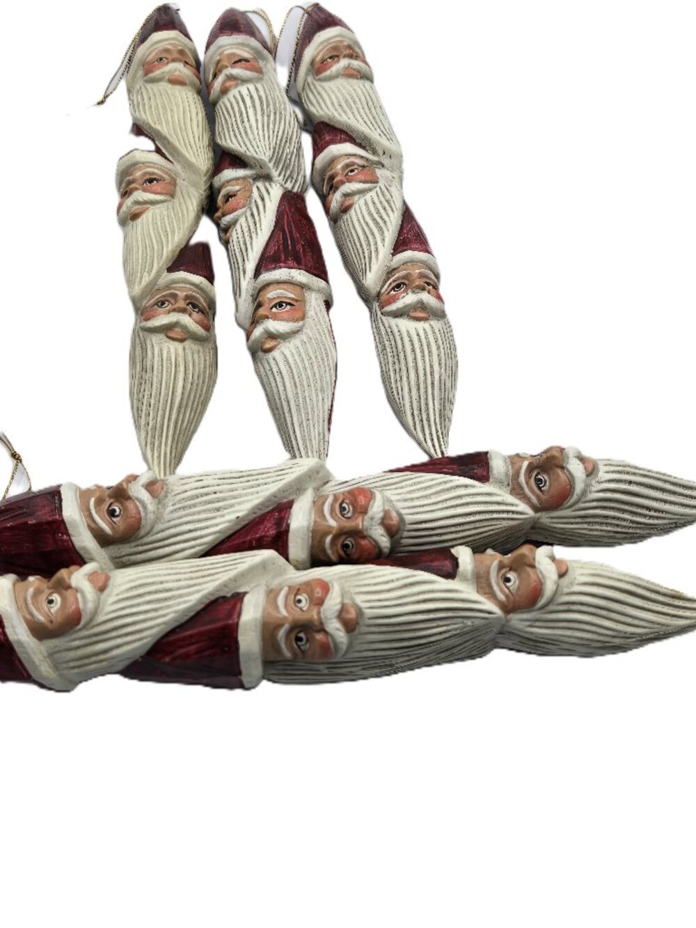 5 Sets Santa Claus Dangling Heads Ornaments Christmas Holiday Plastic